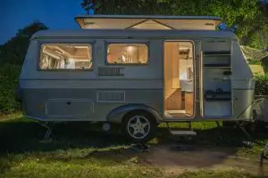 Travel Trailer Parked at Night