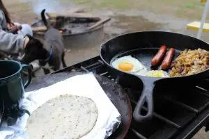 Breakfast Food on Grill