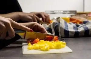 Woman Chopping Food