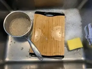 Dishes in sink 