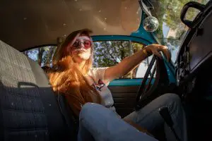 Cool girl driving