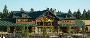 Cabela's store with an empty parking