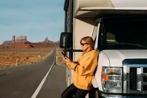 Woman on rv